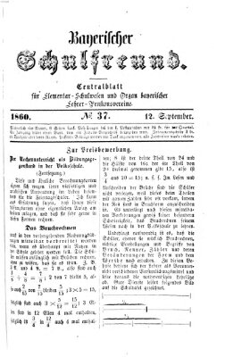 Bayerischer Schulfreund Mittwoch 12. September 1860