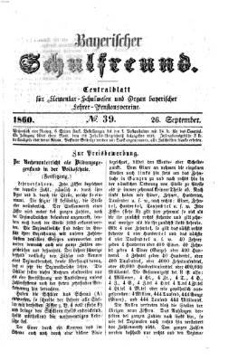 Bayerischer Schulfreund Mittwoch 26. September 1860