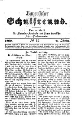 Bayerischer Schulfreund Mittwoch 24. Oktober 1860