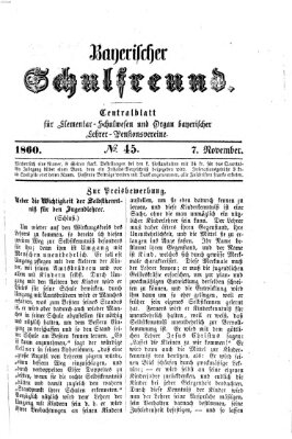 Bayerischer Schulfreund Mittwoch 7. November 1860