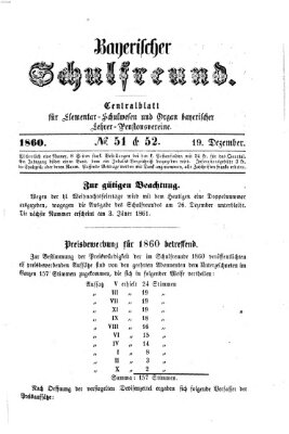 Bayerischer Schulfreund Mittwoch 19. Dezember 1860