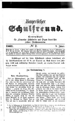 Bayerischer Schulfreund Mittwoch 9. Januar 1861