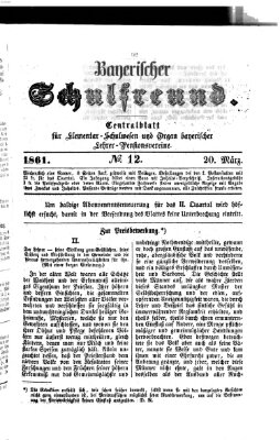 Bayerischer Schulfreund Mittwoch 20. März 1861