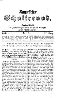 Bayerischer Schulfreund Mittwoch 27. März 1861