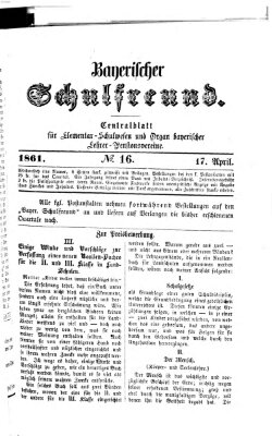 Bayerischer Schulfreund Mittwoch 17. April 1861