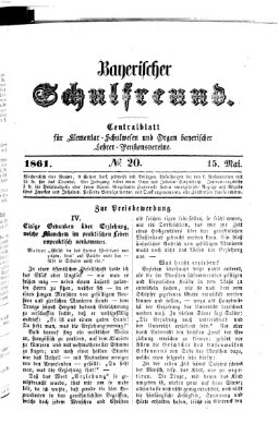 Bayerischer Schulfreund Mittwoch 15. Mai 1861