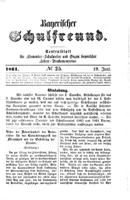 Bayerischer Schulfreund Mittwoch 19. Juni 1861