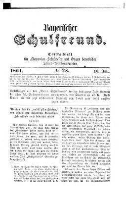 Bayerischer Schulfreund Mittwoch 10. Juli 1861