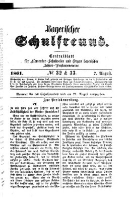 Bayerischer Schulfreund Mittwoch 7. August 1861