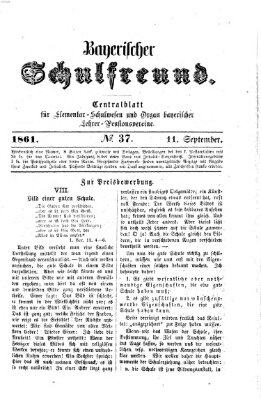 Bayerischer Schulfreund Mittwoch 11. September 1861