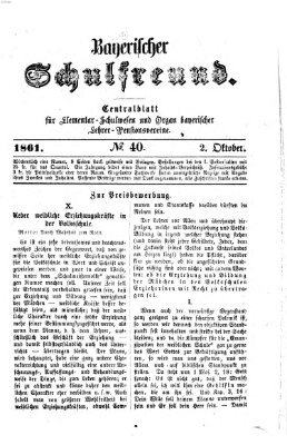 Bayerischer Schulfreund Mittwoch 2. Oktober 1861