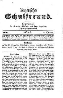 Bayerischer Schulfreund Mittwoch 9. Oktober 1861