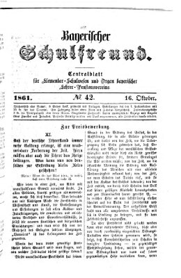 Bayerischer Schulfreund Mittwoch 16. Oktober 1861