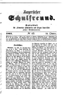 Bayerischer Schulfreund Mittwoch 23. Oktober 1861