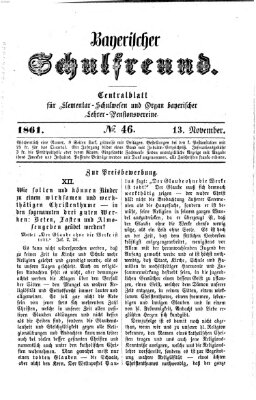 Bayerischer Schulfreund Mittwoch 13. November 1861