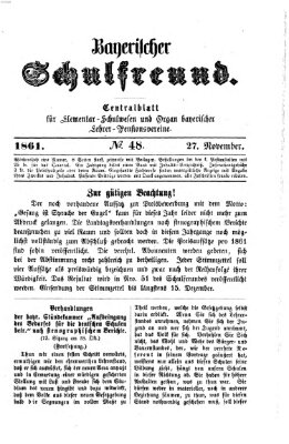 Bayerischer Schulfreund Mittwoch 27. November 1861