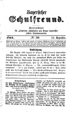 Bayerischer Schulfreund Mittwoch 11. Dezember 1861