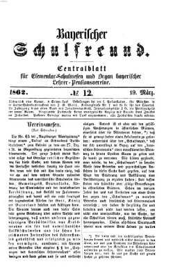 Bayerischer Schulfreund Mittwoch 19. März 1862