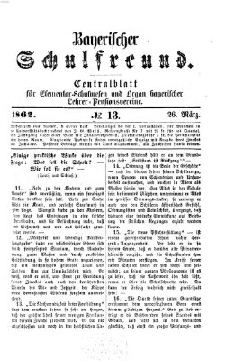 Bayerischer Schulfreund Mittwoch 26. März 1862