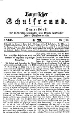 Bayerischer Schulfreund Mittwoch 16. Juli 1862