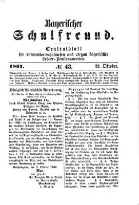 Bayerischer Schulfreund Mittwoch 22. Oktober 1862