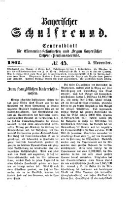 Bayerischer Schulfreund Mittwoch 5. November 1862