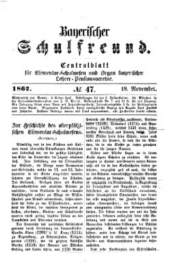 Bayerischer Schulfreund Mittwoch 19. November 1862