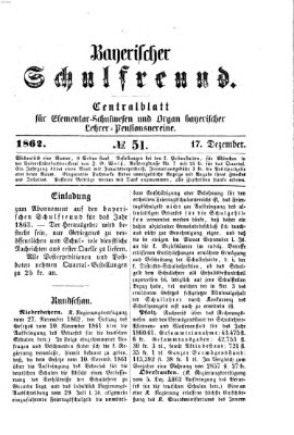 Bayerischer Schulfreund Mittwoch 17. Dezember 1862