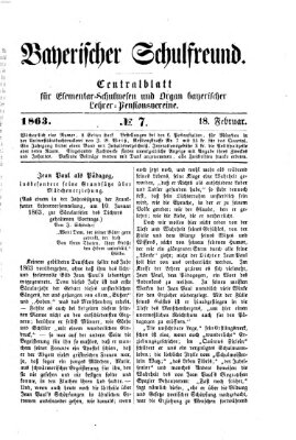 Bayerischer Schulfreund Mittwoch 18. Februar 1863