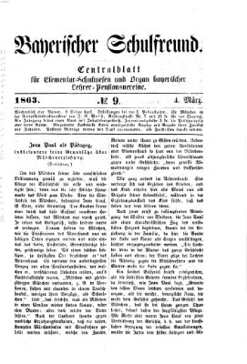 Bayerischer Schulfreund Mittwoch 4. März 1863