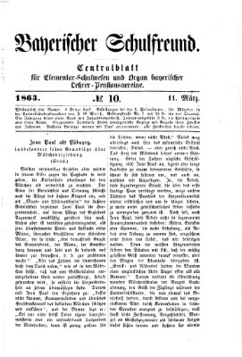 Bayerischer Schulfreund Mittwoch 11. März 1863