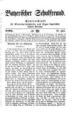 Bayerischer Schulfreund Mittwoch 22. Juli 1863