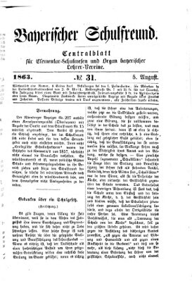 Bayerischer Schulfreund Mittwoch 5. August 1863