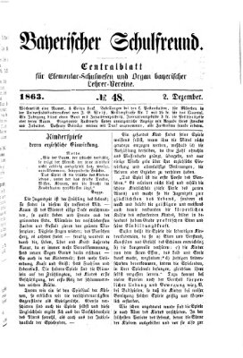 Bayerischer Schulfreund Mittwoch 2. Dezember 1863