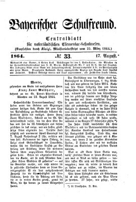 Bayerischer Schulfreund Mittwoch 17. August 1864