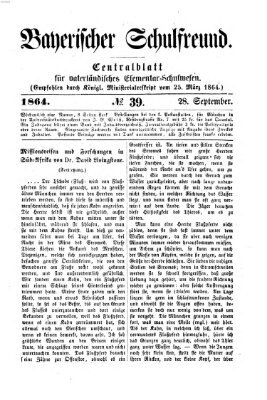 Bayerischer Schulfreund Mittwoch 28. September 1864