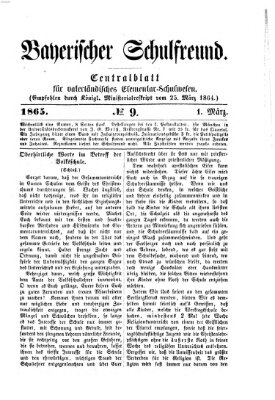 Bayerischer Schulfreund Mittwoch 1. März 1865