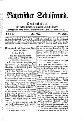 Bayerischer Schulfreund Mittwoch 21. Juni 1865