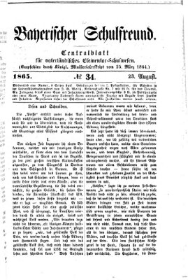 Bayerischer Schulfreund Mittwoch 23. August 1865