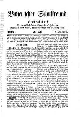 Bayerischer Schulfreund Mittwoch 13. Dezember 1865