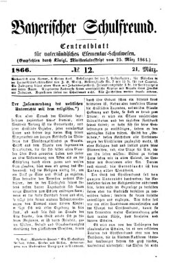 Bayerischer Schulfreund Mittwoch 21. März 1866