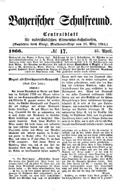 Bayerischer Schulfreund Mittwoch 25. April 1866