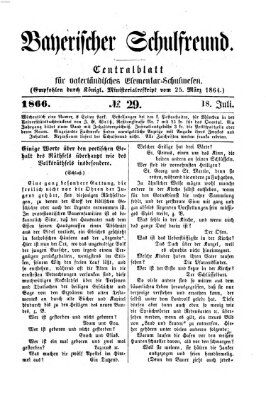 Bayerischer Schulfreund Mittwoch 18. Juli 1866