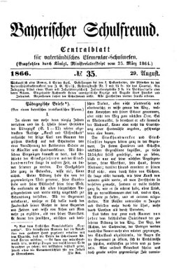 Bayerischer Schulfreund Mittwoch 29. August 1866