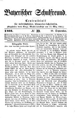 Bayerischer Schulfreund Mittwoch 26. September 1866