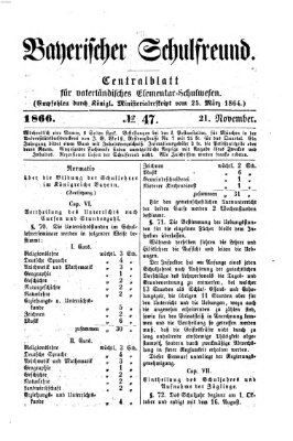 Bayerischer Schulfreund Mittwoch 21. November 1866