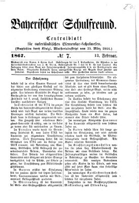 Bayerischer Schulfreund Mittwoch 13. Februar 1867