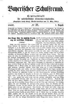 Bayerischer Schulfreund Donnerstag 1. August 1867