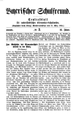 Bayerischer Schulfreund Donnerstag 16. Januar 1868