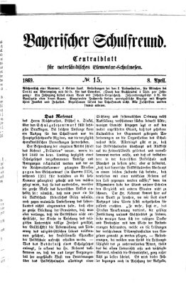 Bayerischer Schulfreund Donnerstag 8. April 1869